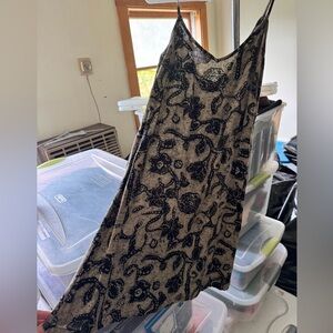 French Connection Black and Tan Dress